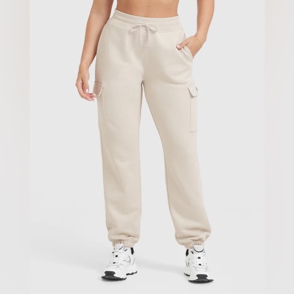Oner Active Pants - Oner oversized  Cream Cargo Jogger Pants